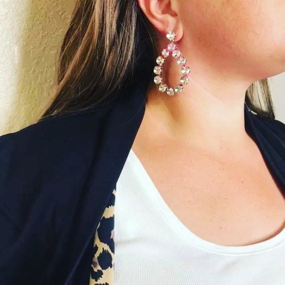 Stella & Dot | Versatile💗Hot Pink+Crystal Rhinestone+Silver Neon DreamEa… - Picture 13 of 16